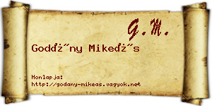 Godány Mikeás névjegykártya